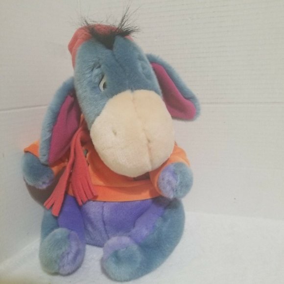 Autumn Eeyore Disney Plush With Scarf Sweater and Hat Fall Leaves 12" Never used - Picture 2 of 9